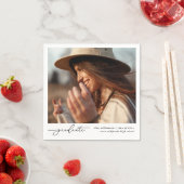 スタイリッシュモダン卒業生の手書きスクリプト写真 スタンダードカクテルナプキン (インサイチュ)