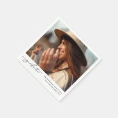 スタイリッシュモダン卒業生の手書きスクリプト写真 スタンダードカクテルナプキン (角)