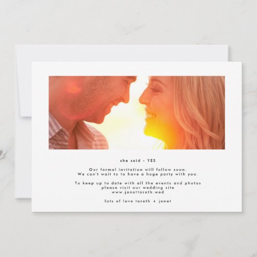 スタイリッシュモダン名前をカスタムする |写真 セーブザデート (裏面)