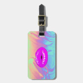 スタイリッシュモダン唇グラデーション，ホログラフィック ラゲッジタグ (正面縦)