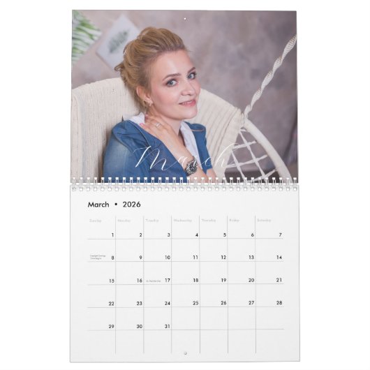 スタイリッシュモダン家族の予定表 カレンダー (3月 2026)