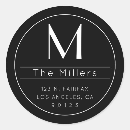 スタイリッシュモダン差出人住所 ラウンドシール (正面)