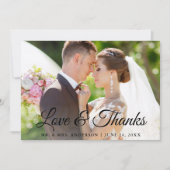 スタイリッシュモダン感謝してい書の愛と結婚の サンキューカード (正面)