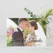 スタイリッシュモダン感謝してい書の愛と結婚の サンキューカード (スタンド正面)