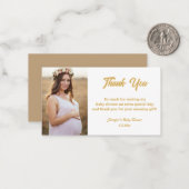 スタイリッシュモダン感謝してい金ゴールドのシャワー写真 ノートカード (正面/裏面インサイチュ)