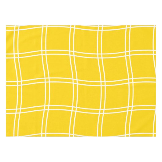 スタイリッシュモダン抽象芸術の黄色い通芯線パターン テーブルクロス (正面(横))