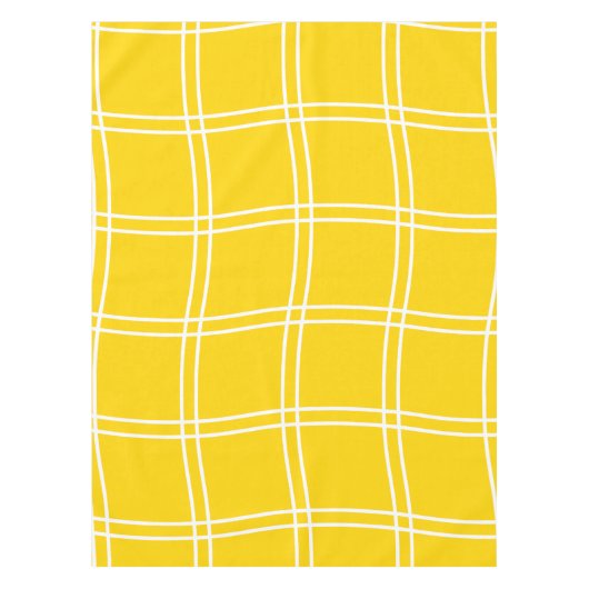 スタイリッシュモダン抽象芸術の黄色い通芯線パターン テーブルクロス (正面)