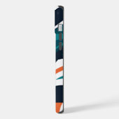 スタイリッシュモダン抽象芸術オレンジティール(緑がかった色)ブラック iPhoneケース (左側面)