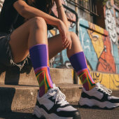 スタイリッシュモダン抽象芸術カラフル ソックス