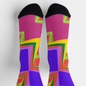 スタイリッシュモダン抽象芸術カラフル ソックス (上部)