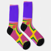 スタイリッシュモダン抽象芸術カラフル ソックス (右)