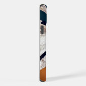 スタイリッシュモダン抽象芸術ティール（緑がかった色）及び青銅リボン iPhoneケース (右側面)