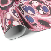 スタイリッシュモダン抽象芸術ピンク青大理石パターン ラッピングペーパー (ロールコーナー)