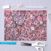 スタイリッシュモダン抽象芸術ピンク青大理石パターン 薄葉紙 (クラフト)