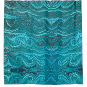 スタイリッシュモダン抽象芸術ブルー渦巻き大理石パターン シャワーカーテン (正面)