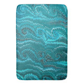 スタイリッシュモダン抽象芸術ブルー渦巻き大理石パターン バスマット (正面縦)