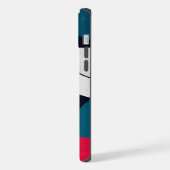 スタイリッシュモダン抽象芸術幾何ティール（緑がかった色）、青、赤 iPhoneケース (左側面)