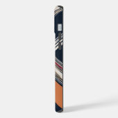 スタイリッシュモダン抽象芸術幾何学的オレンジ色ブラック iPhoneケース (左側面)