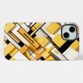 スタイリッシュモダン抽象芸術幾何学黄 iPhoneケース (裏面横)
