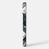 スタイリッシュモダン抽象芸術表現者グリーンブラック iPhoneケース (左側面)