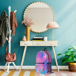 スタイリッシュモダン抽象芸術金ゴールド火のオプション名 プリントバックパック