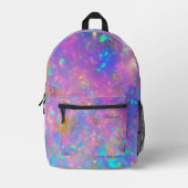 スタイリッシュモダン抽象芸術金ゴールド火のオプション名 プリントバックパック (正面)