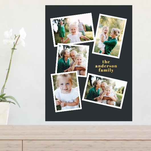 スタイリッシュモダン数々の写真ファミリホームデコーダブラック 箔ポスター (インサイチュ (サイドラック))