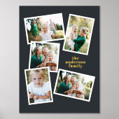 スタイリッシュモダン数々の写真ファミリホームデコーダブラック 箔ポスター (正面)