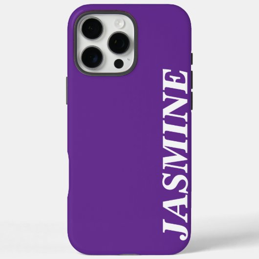 スタイリッシュモダン無地の名前をカスタムする紫 Case-Mate iPhoneケース (裏面)