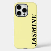 スタイリッシュモダン無地の名前をカスタムする黄色 Case-Mate iPhoneケース (裏面)