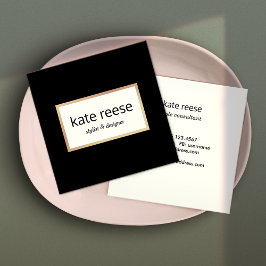 スタイリッシュモダン白黒プロフェッショナル スクエア名刺