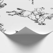 スタイリッシュモダン白黒乗馬トイル ラッピングペーパー (角)