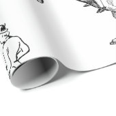 スタイリッシュモダン白黒乗馬トイル ラッピングペーパー (ロールコーナー)