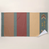 スタイリッシュモダン素朴モノグラムのビーチ ビーチタオル (正面)