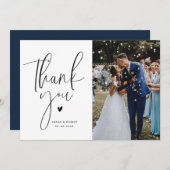 スタイリッシュモダン結婚のサンキューカード サンキューカード (正面/裏面)