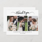 スタイリッシュモダン結婚の3枚の写真 ノートカード (正面/裏面)