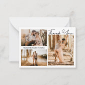 スタイリッシュモダン結婚感謝していの3枚の写真が集まる ノートカード (正面)
