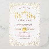 スタイリッシュモダン結婚紙吹雪マルサラ金ゴールド 箔招待状 (正面)