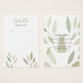 スタイリッシュモダン葉ドレスプリントカード (正面&裏面)