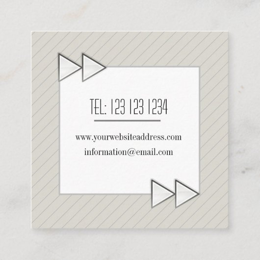 スタイリッシュモダン走パーソナルトレーナー スクエア名刺 (裏面)