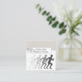 スタイリッシュモダン走パーソナルトレーナー スクエア名刺 (スタンド正面)