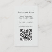 スタイリッシュモダン起業家モノグラム写真QRコード 名刺 (裏面)