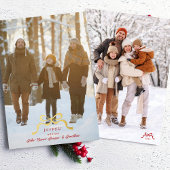 スタイリッシュモダン金ゴールドのクリスマスボウ写真 箔シーズンカード