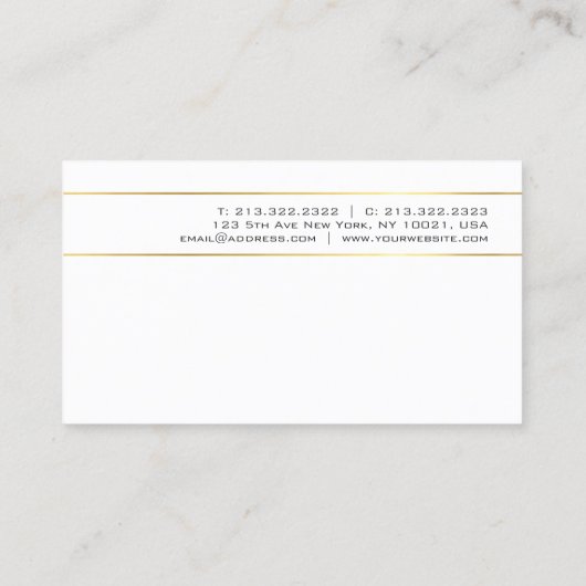 スタイリッシュモダン金ゴールドストライプのデザイントレンディー 名刺 (裏面)