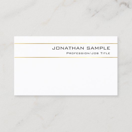 スタイリッシュモダン金ゴールドストライプのデザイントレンディー 名刺 (正面)