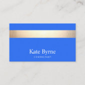 スタイリッシュモダン金ゴールドストライプブルー 名刺 (正面)