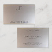 スタイリッシュモダン金ゴールド銀 名刺 (正面/裏面)