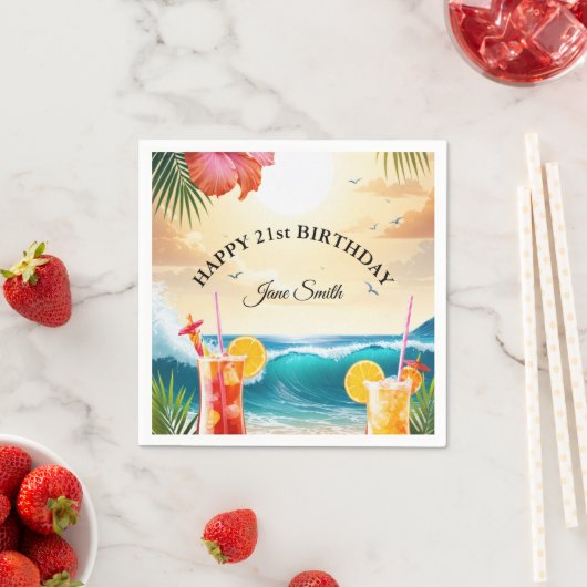 スタイリッシュモダン鮮やかおもしろい21日 スタンダードカクテルナプキン (インサイチュ)