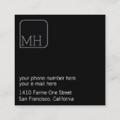 スタイリッシュモダンBLK正方形プロフェッショナル スクエア名刺 (裏面)