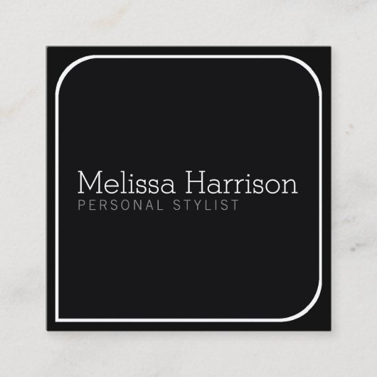 スタイリッシュモダンBLK正方形プロフェッショナル スクエア名刺 (正面)